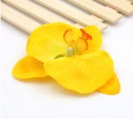 🌸Stor Orkide Hårclips, gul - med Krokodillespænde